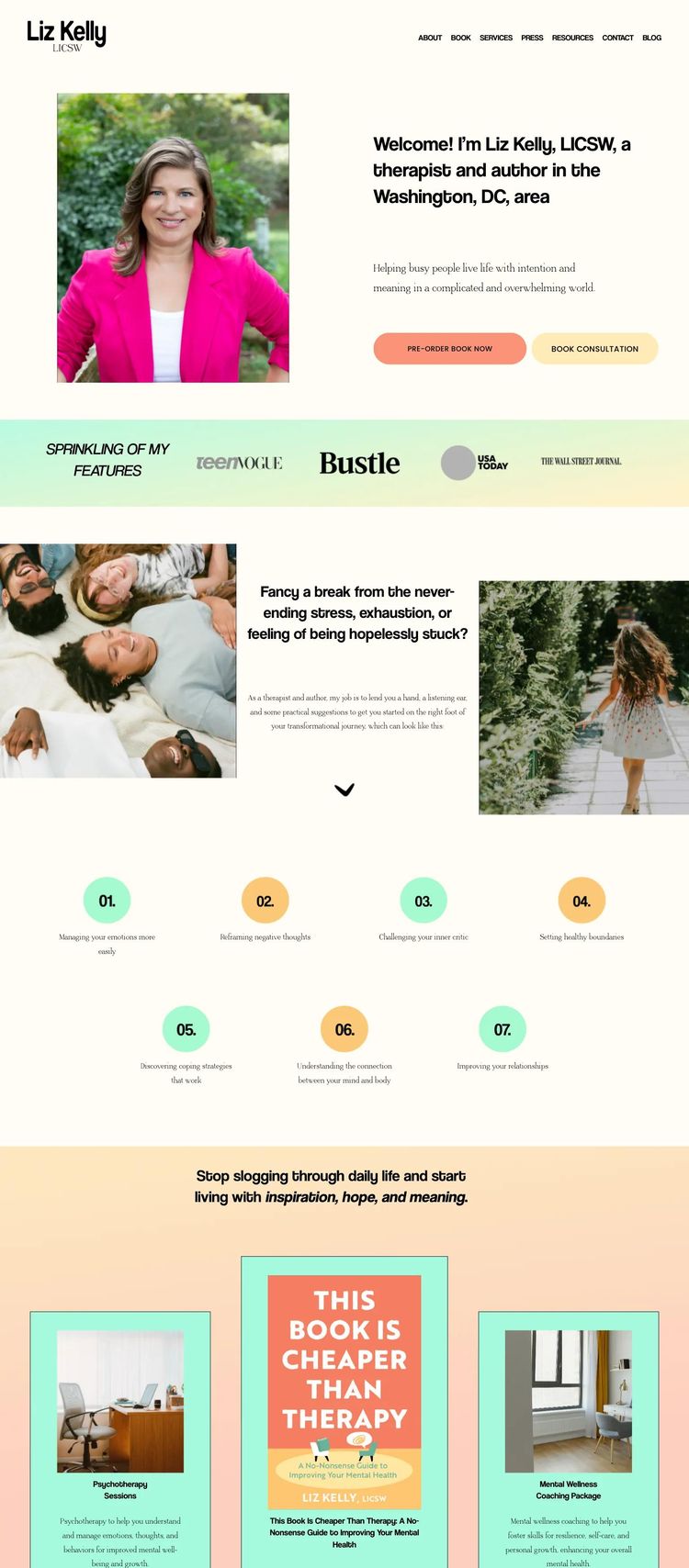 Screenshot 2 of Liz Kelly (Example Squarespace Therapist Website)