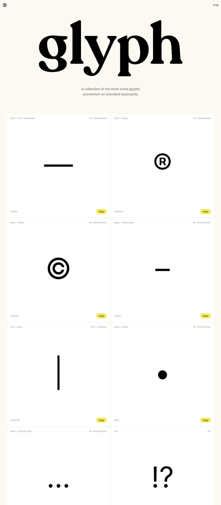 Screenshot 2 of Glyph Supply (Example Framer Design Agency/Studio Website)