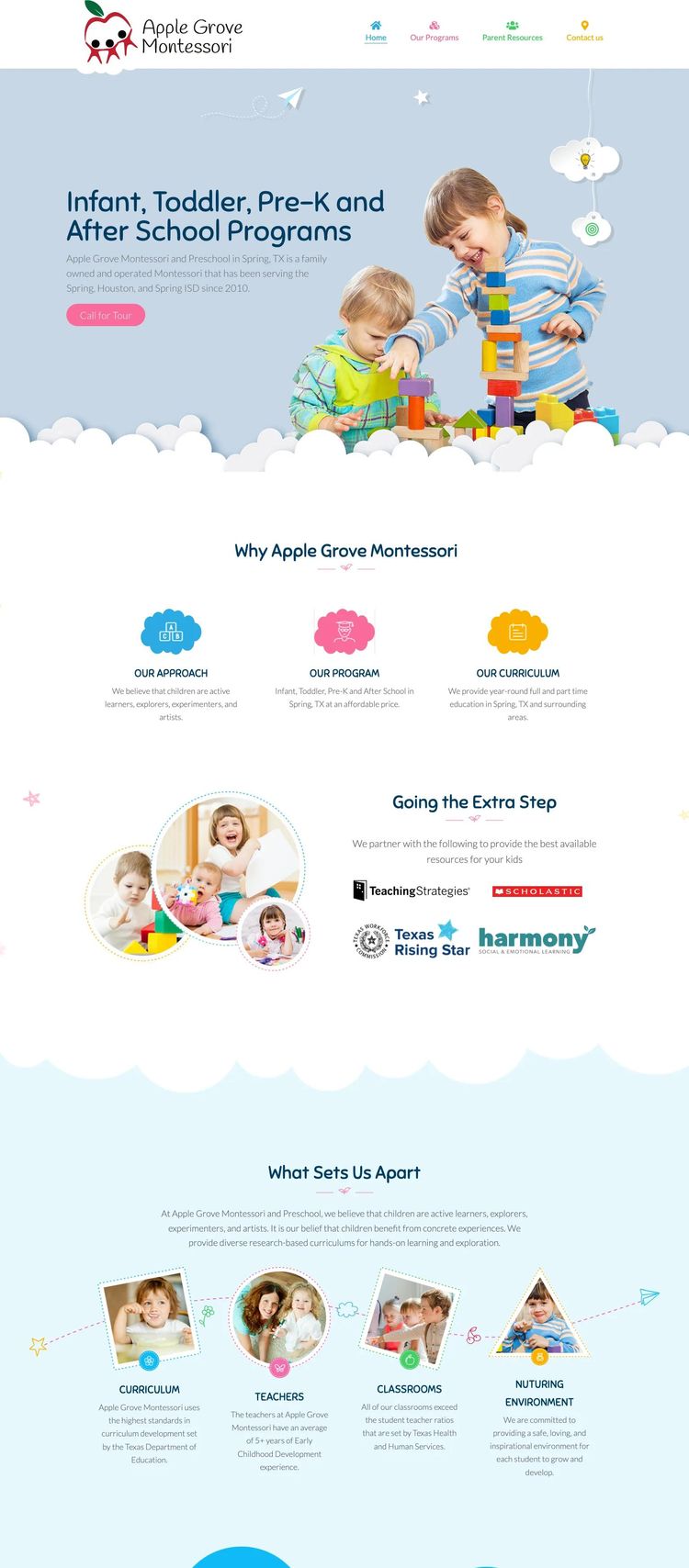 Screenshot 2 of Apple Grove Montessori (Example WordPress Educational Institution Website)