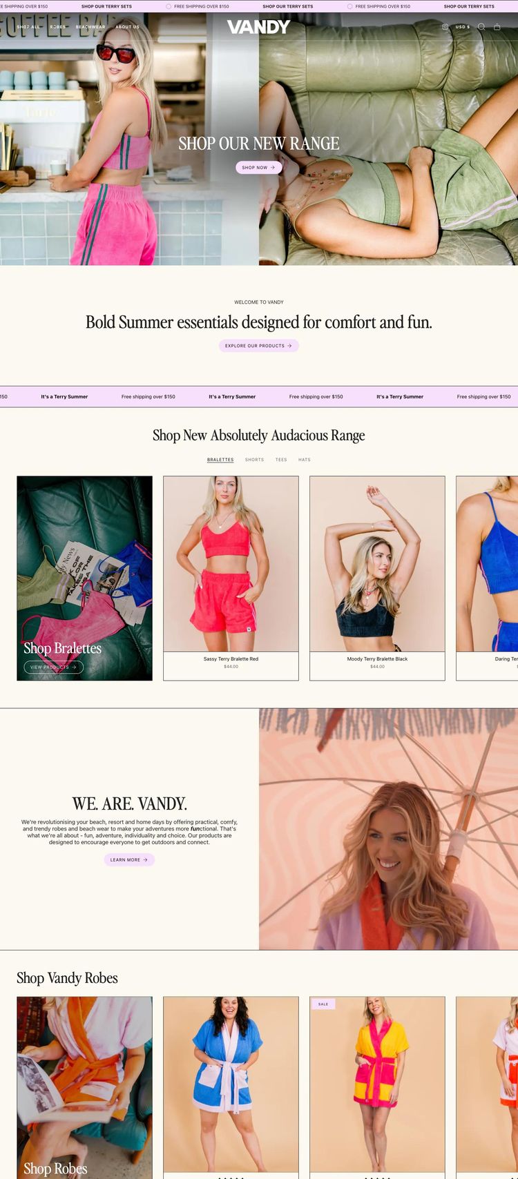 Screenshot 2 of Vandy (Example Shopify Clothing/Fashion Website)