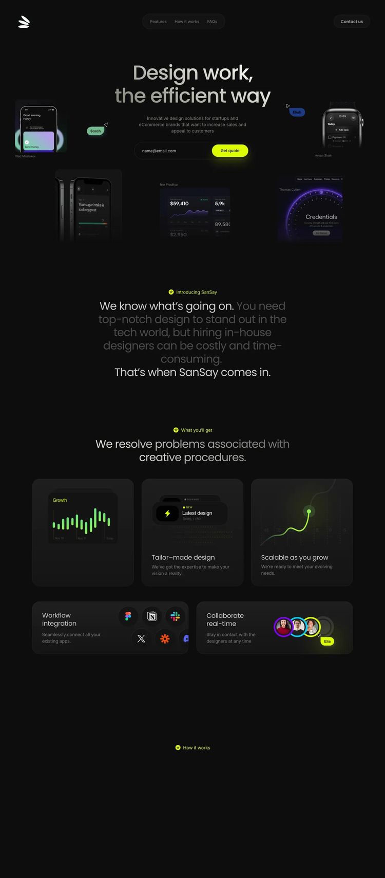 Screenshot 2 of Sansay (Example Framer Software Development Website)