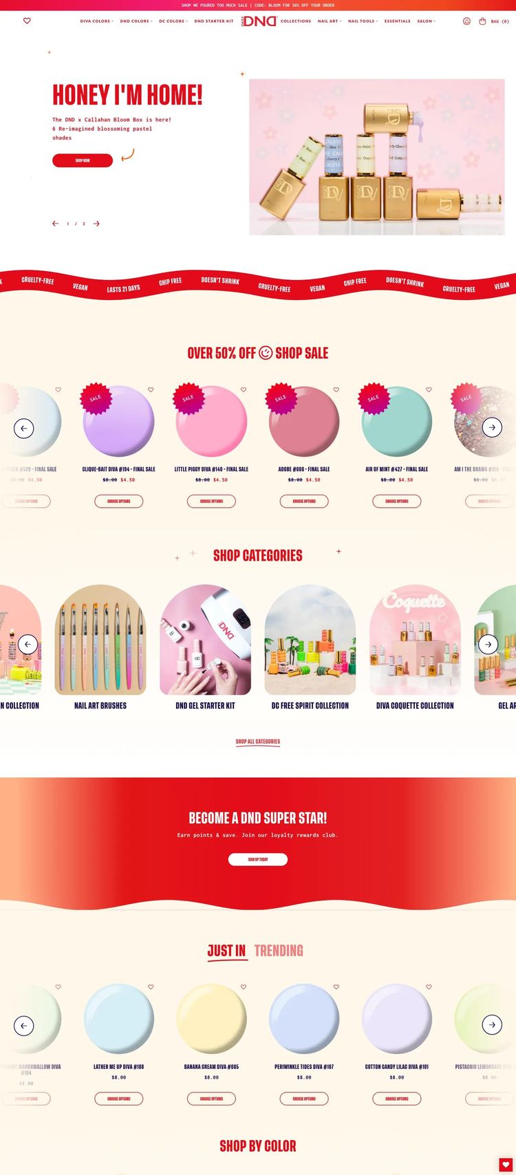 Screenshot 2 of DND Gel (Example Shopify Beauty Products Website)