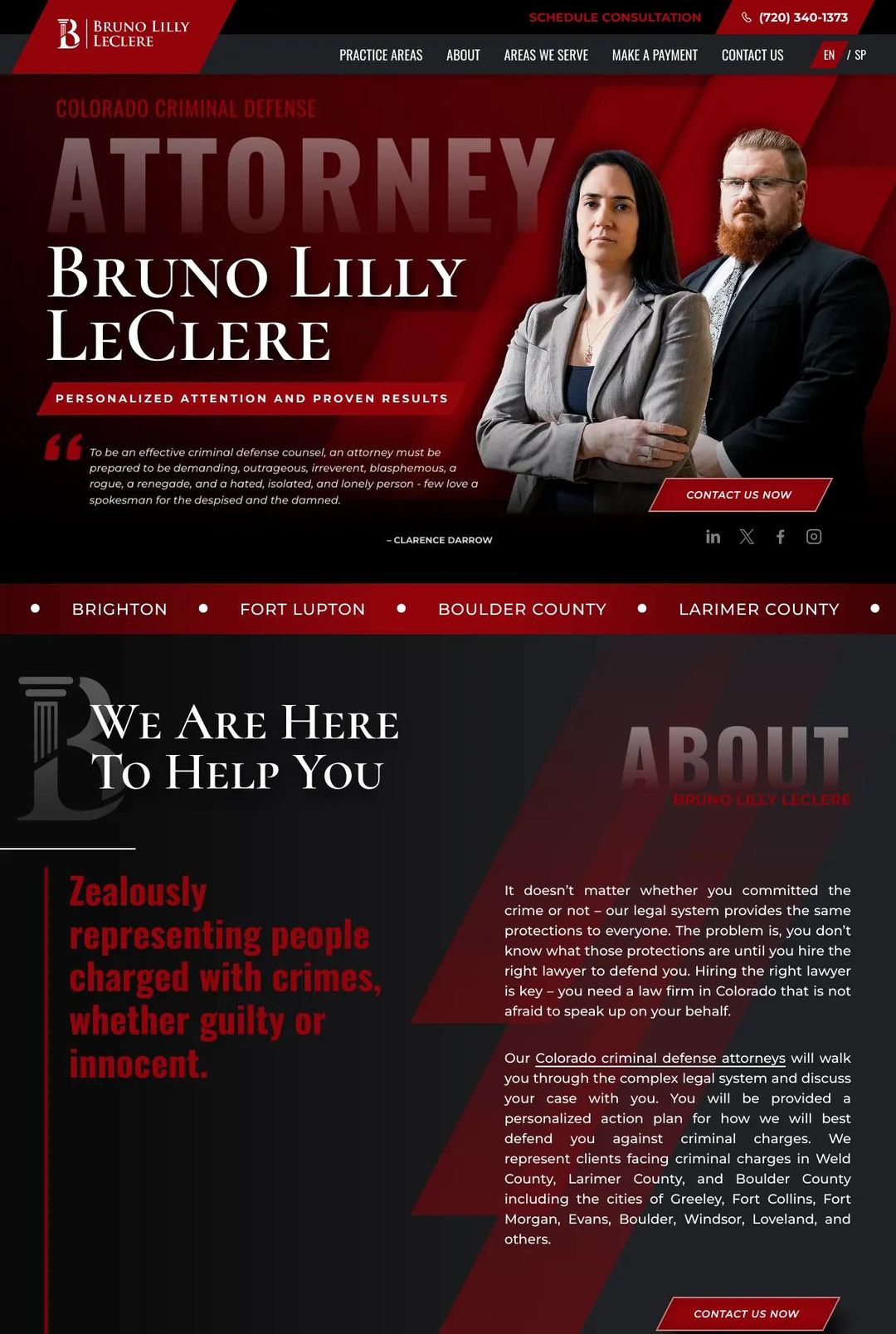 Screenshot 1 of Bruno Lilly Legal, PLLC (Example Squarespace Law Firm Website)