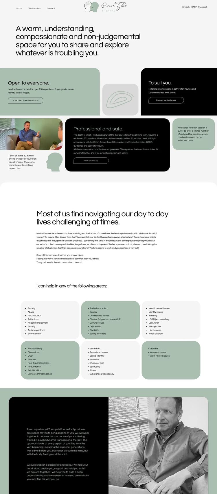 Screenshot 2 of David Tyler Therapy (Example Wix Therapist Website)