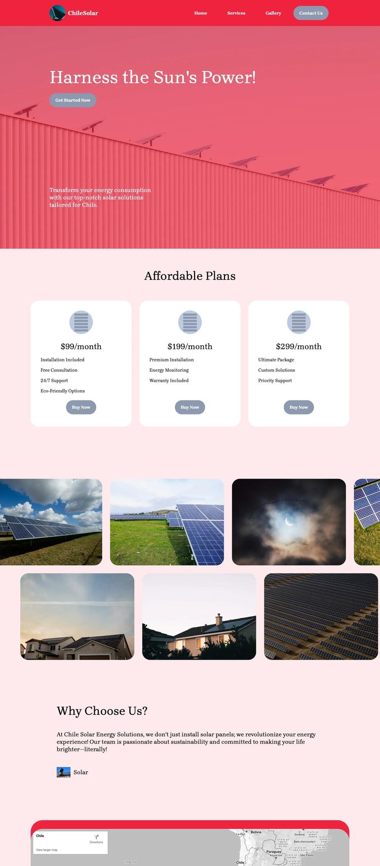 Screenshot 2 of Chile Solar Energy Solutions (Example undefined Solar Website)