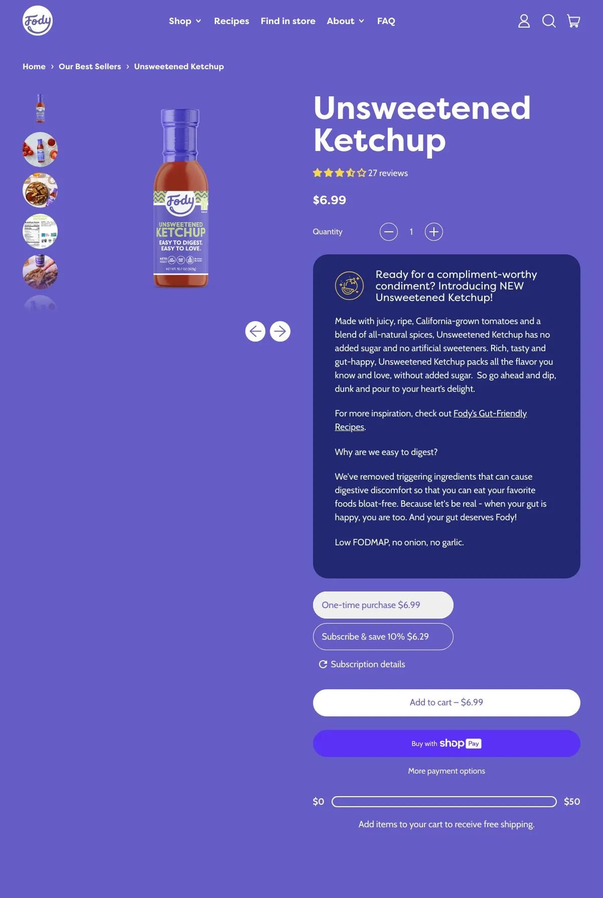 Screenshot 3 of Fody Foods (Example Shopify Food and Beverage Website)
