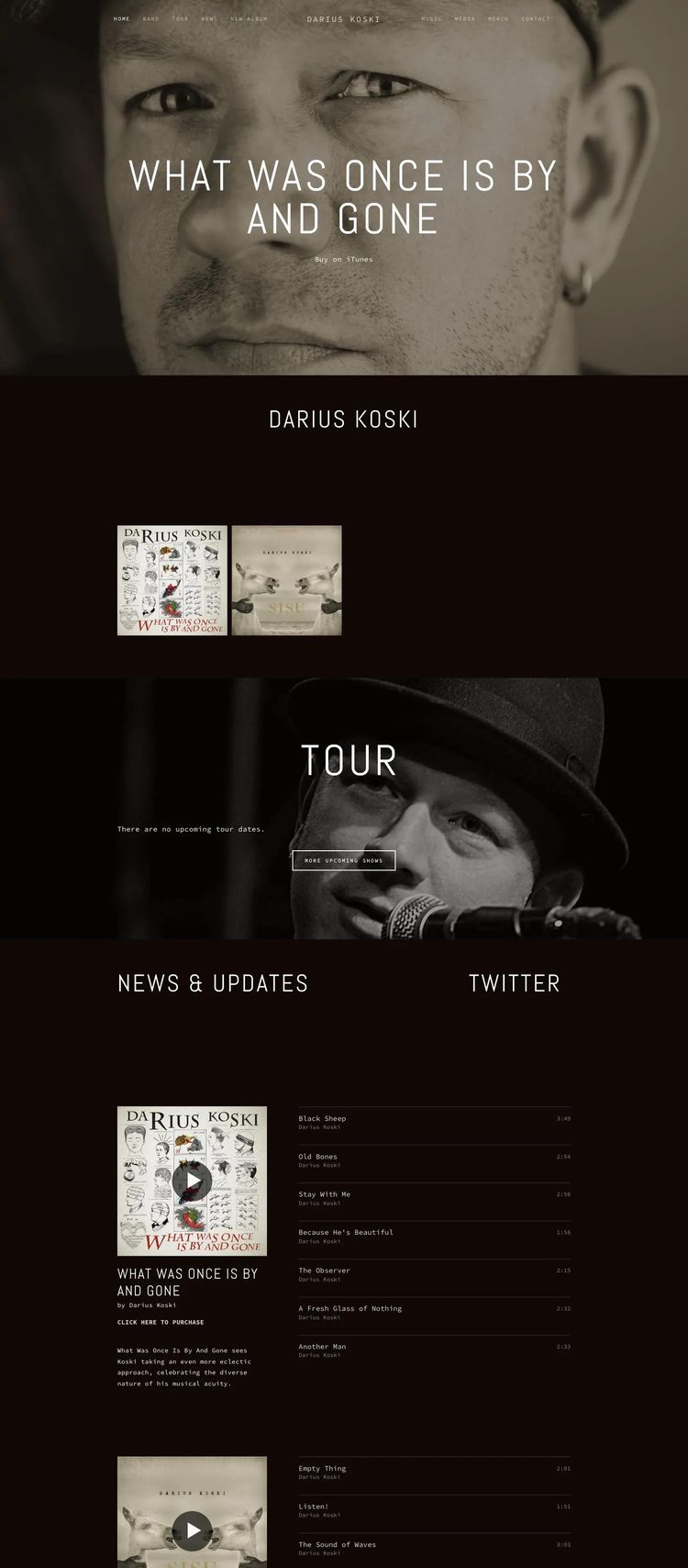 Screenshot 2 of Darius Koski (Example Squarespace Music Producer Website)