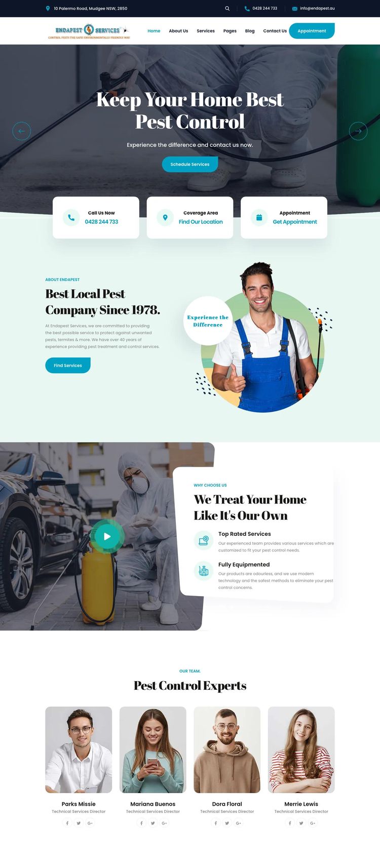 Screenshot 2 of Endapest (Example WordPress Pest Control Website)