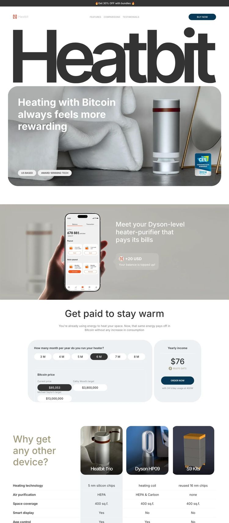 Screenshot 2 of Heatbit (Example Shopify Health and Wellness Website)