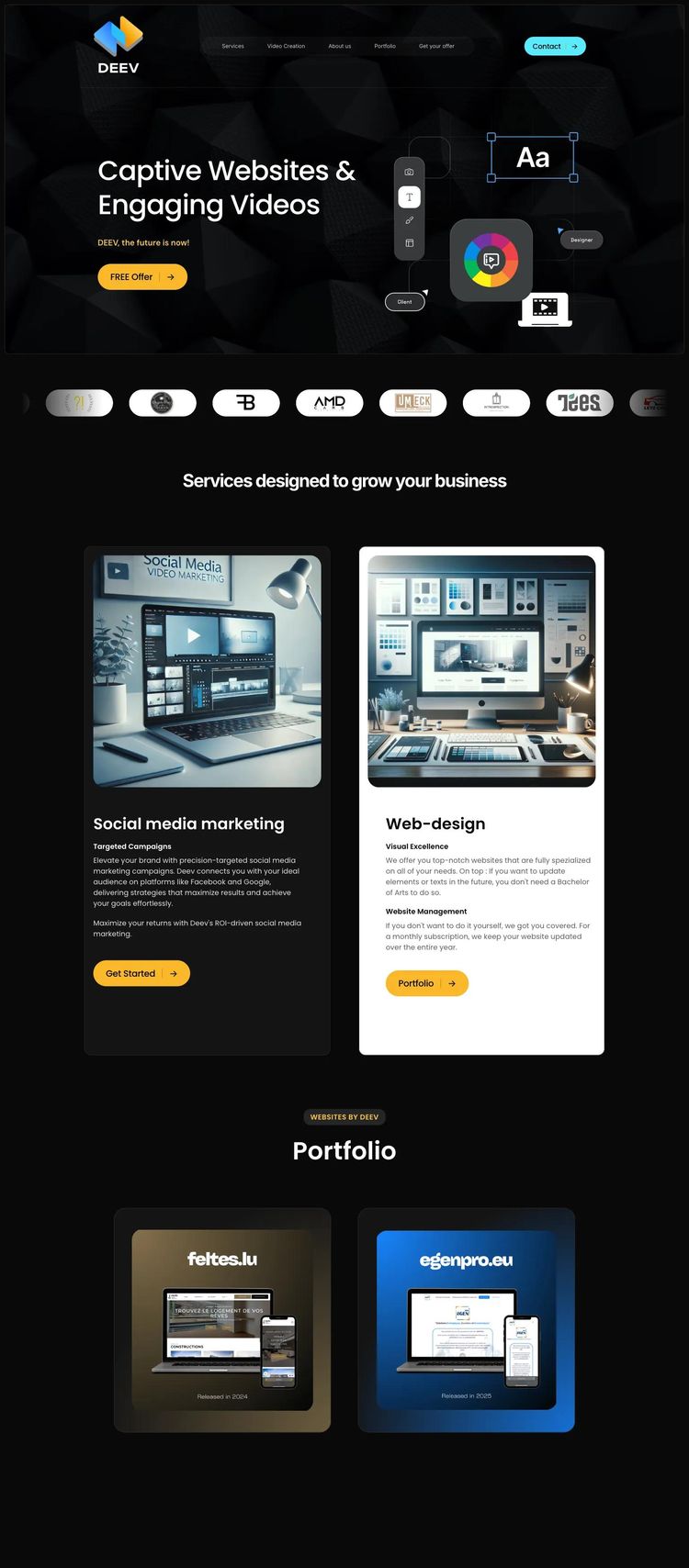 Screenshot 2 of Deev (Example Framer Marketing Agency Website)