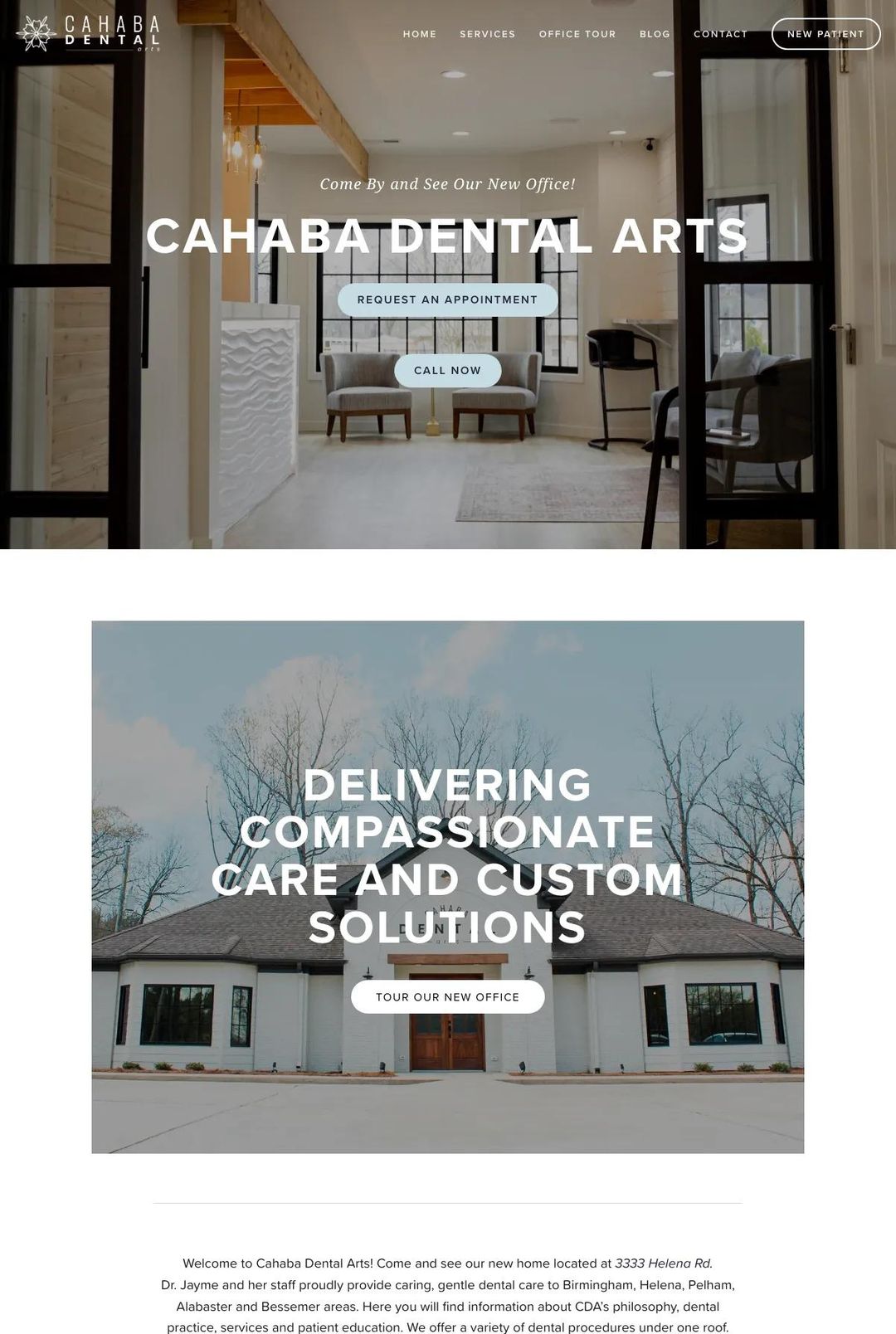 Screenshot 1 of Cahaba Dental Arts (Example Squarespace Dentist Website)