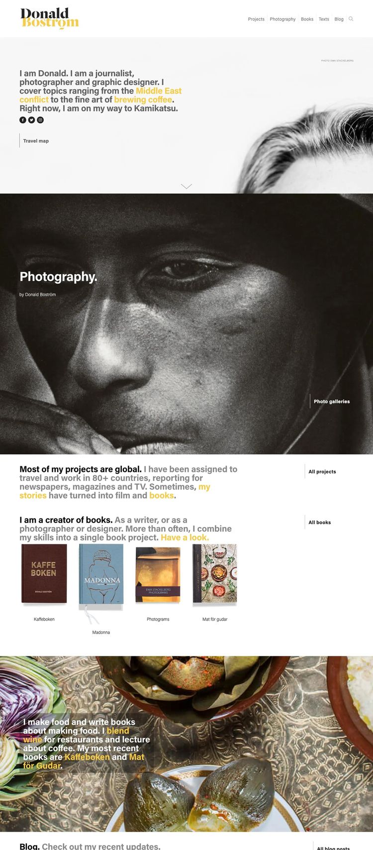 Screenshot 1 of Donald Boström (Example Squarespace Journalist Website)