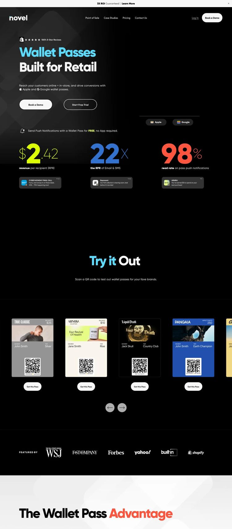 Screenshot 2 of Novel (Example Squarespace Software Development Website)
