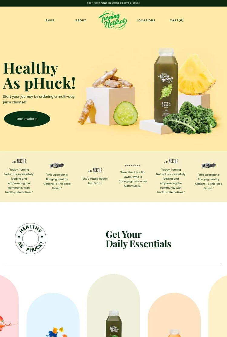 Screenshot 1 of Turning Natural (Example Strikingly Website)