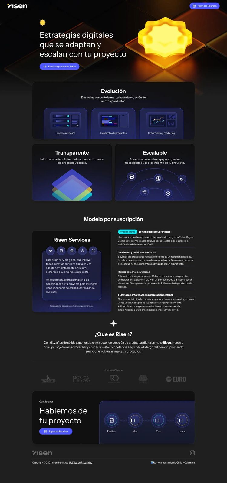 Screenshot 1 of Risen Digital (Example Webstudio Website)