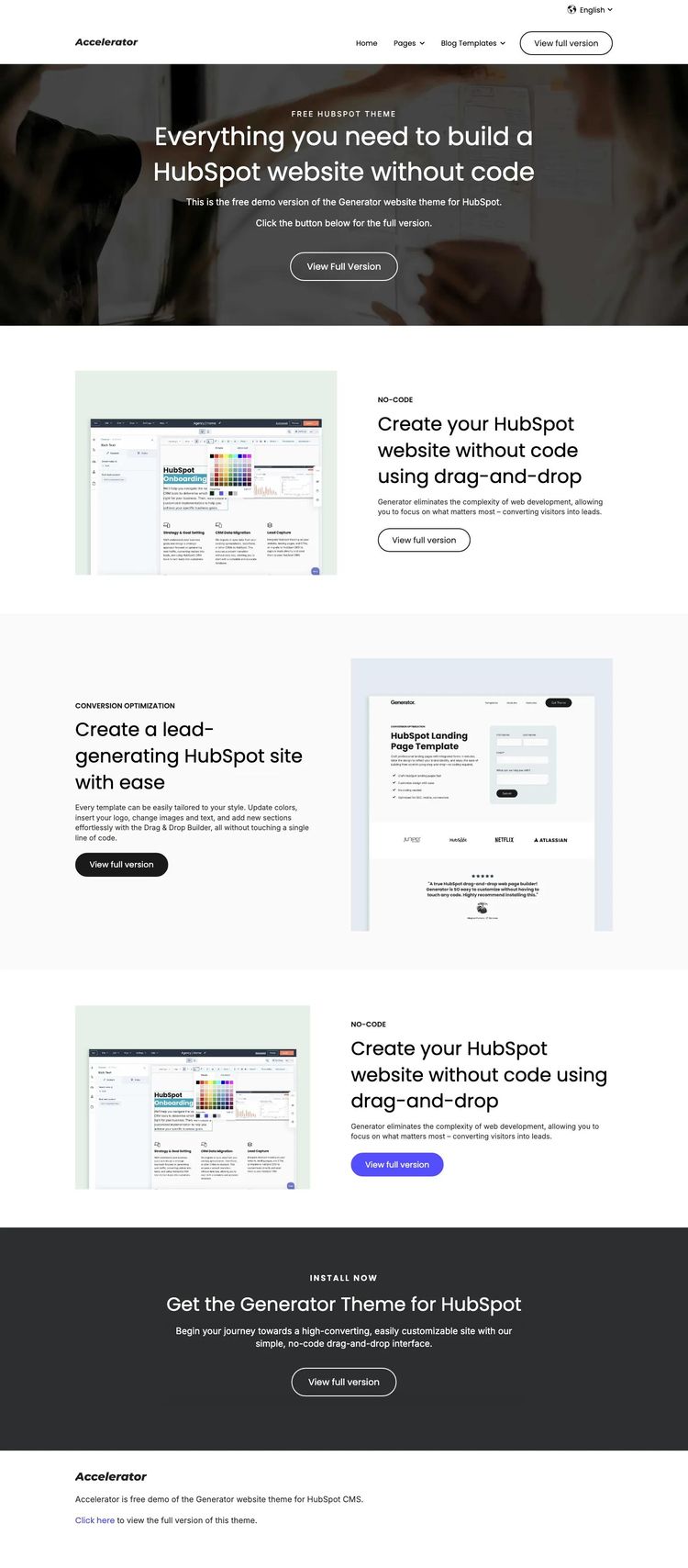 Screenshot 1 of Accelerator Template