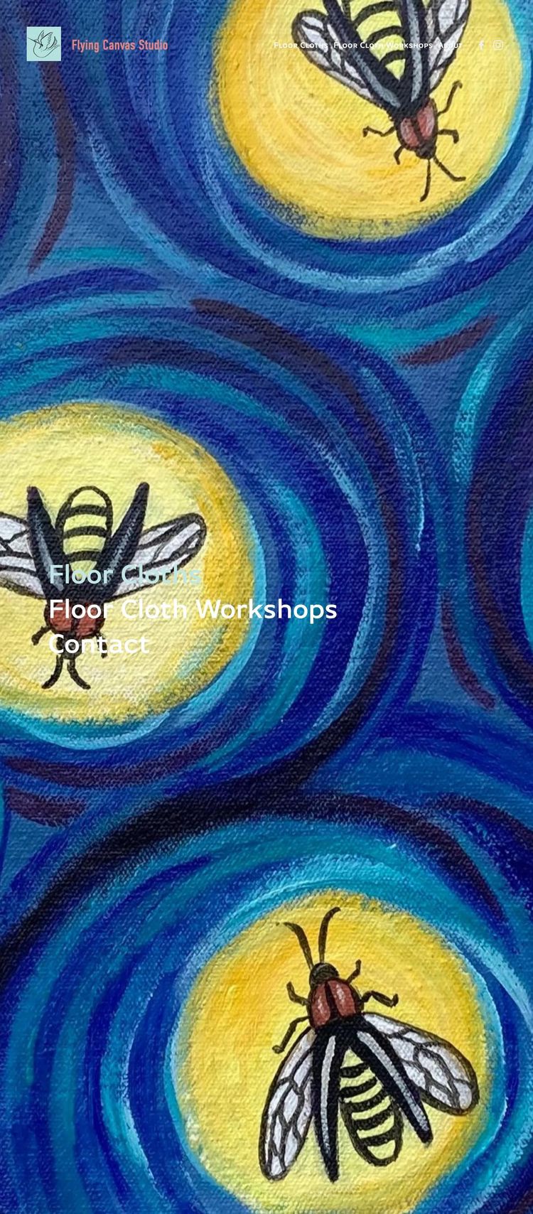 Screenshot 1 of Flying Canvas Studio (Example Squarespace Artist Website)