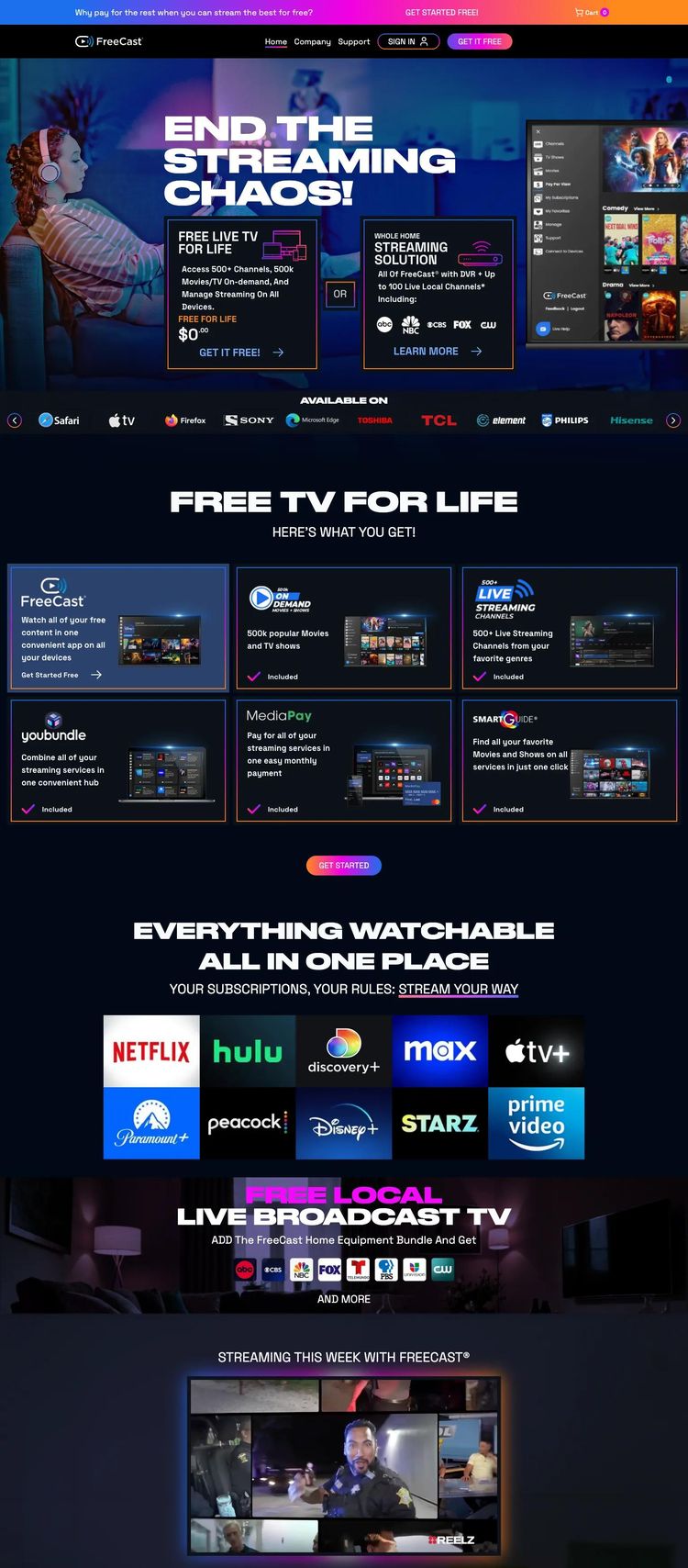 Screenshot 2 of FreeCast (Example undefined Video Editing Website)