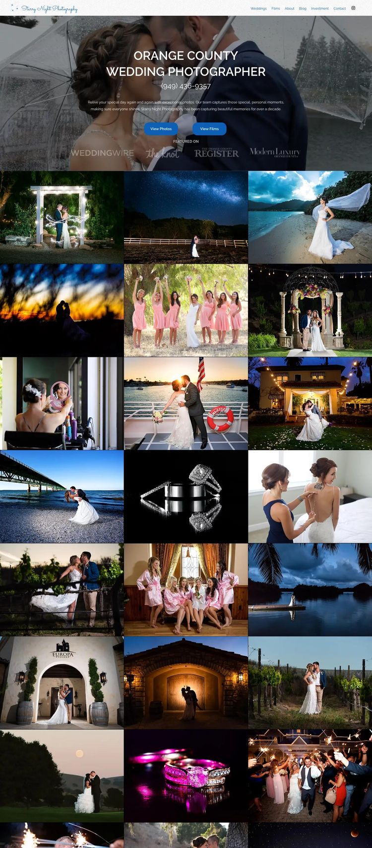 Screenshot 2 of Starry Night Photography (Example Wix Wedding Website)