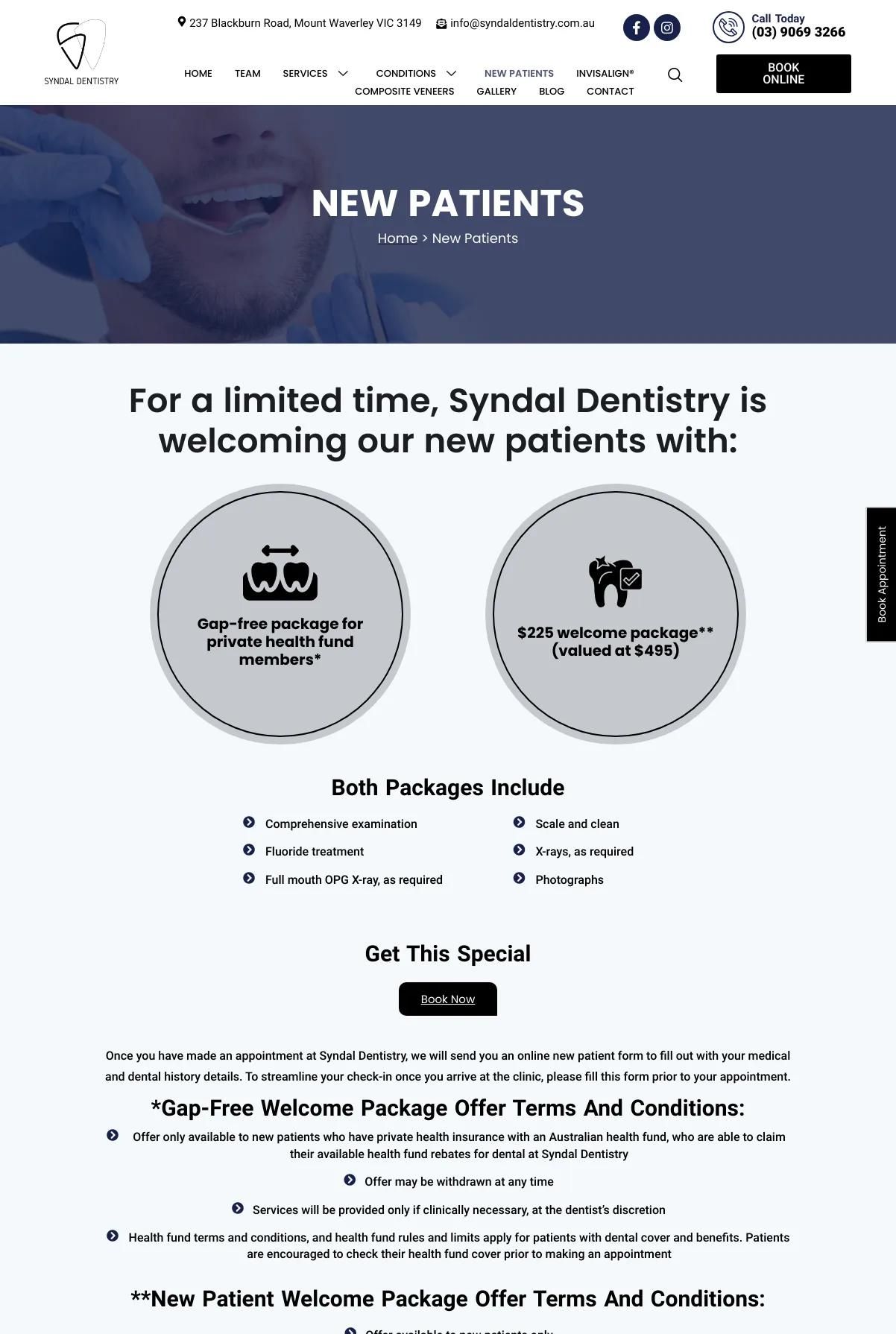 Screenshot 3 of Syndal Dentistry (Example Squarespace Dentist Website)