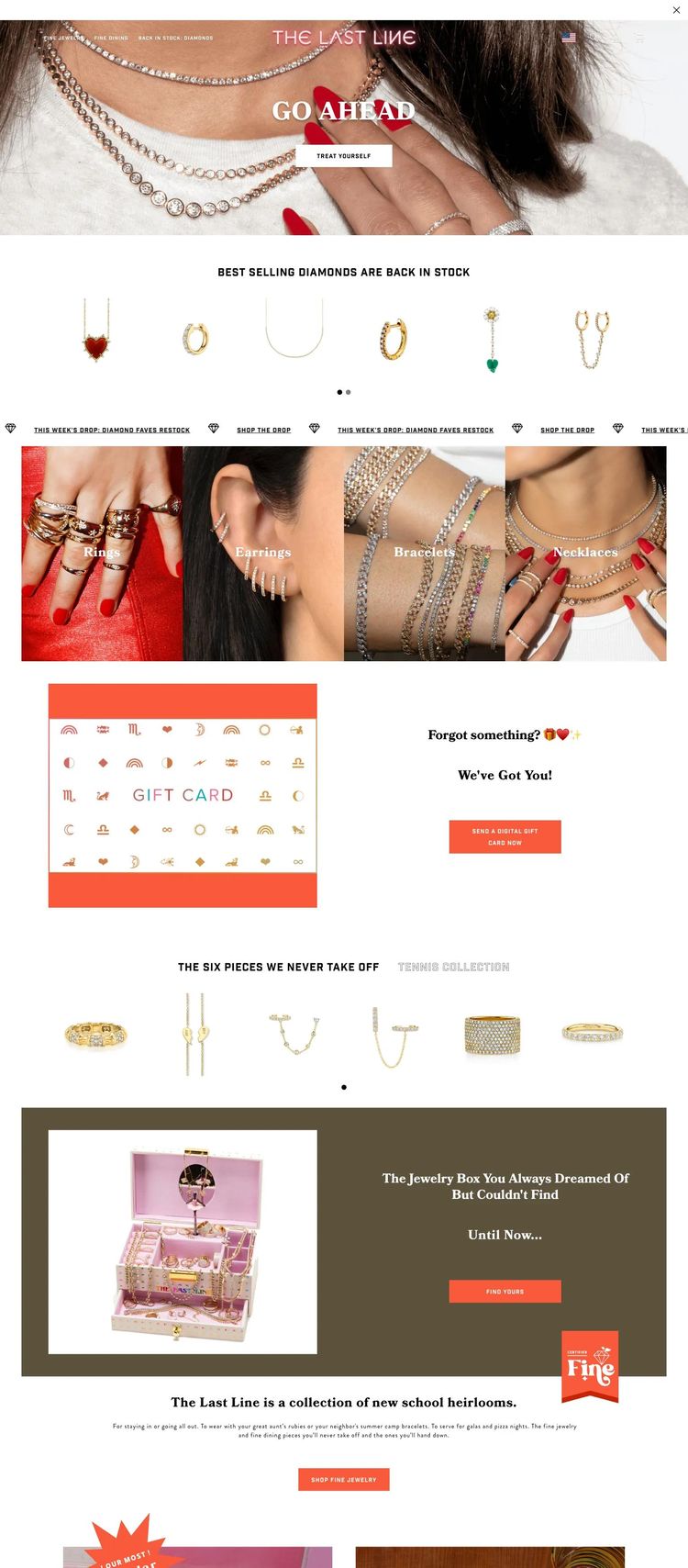 Screenshot 1 of The Last Line (Example Shopify Jewelry Website)