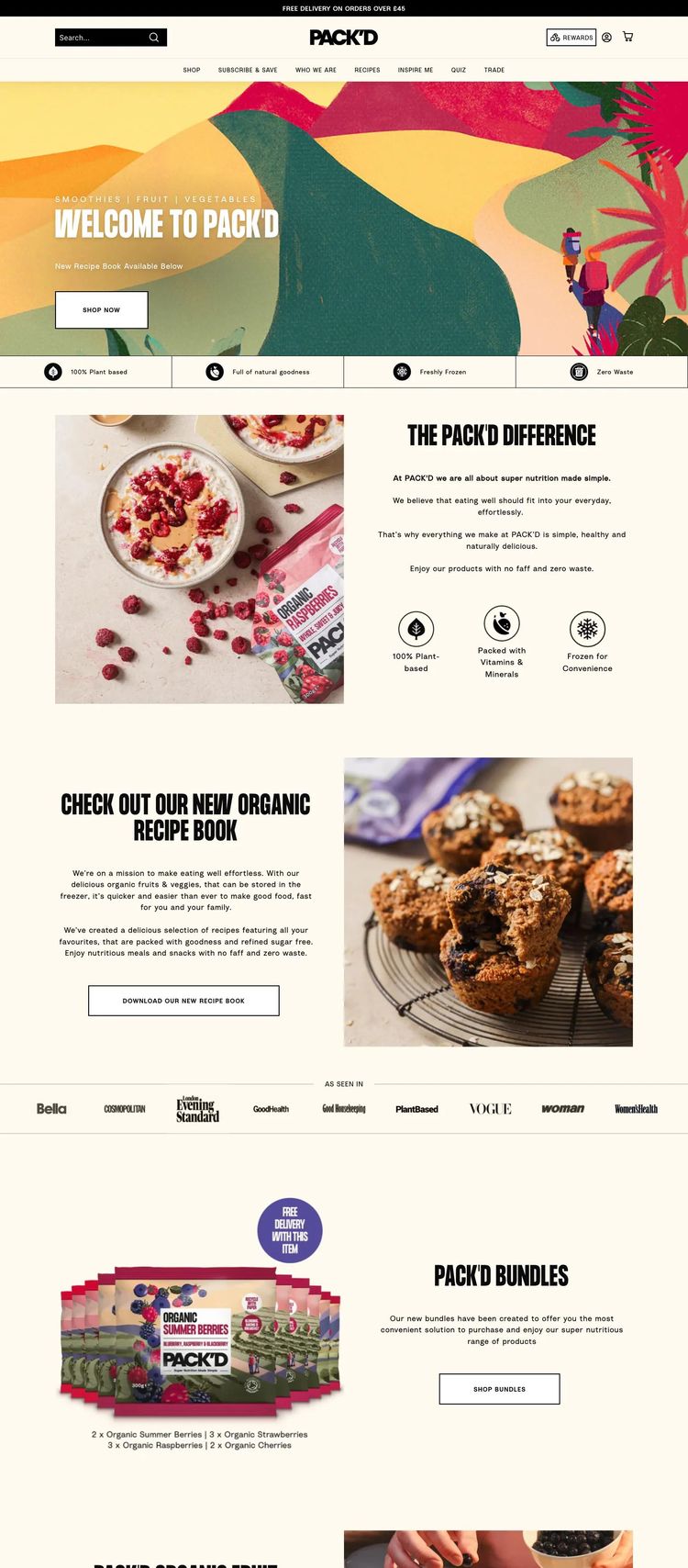 Screenshot 2 of PACK'D (Example Shopify Food and Beverage Website)