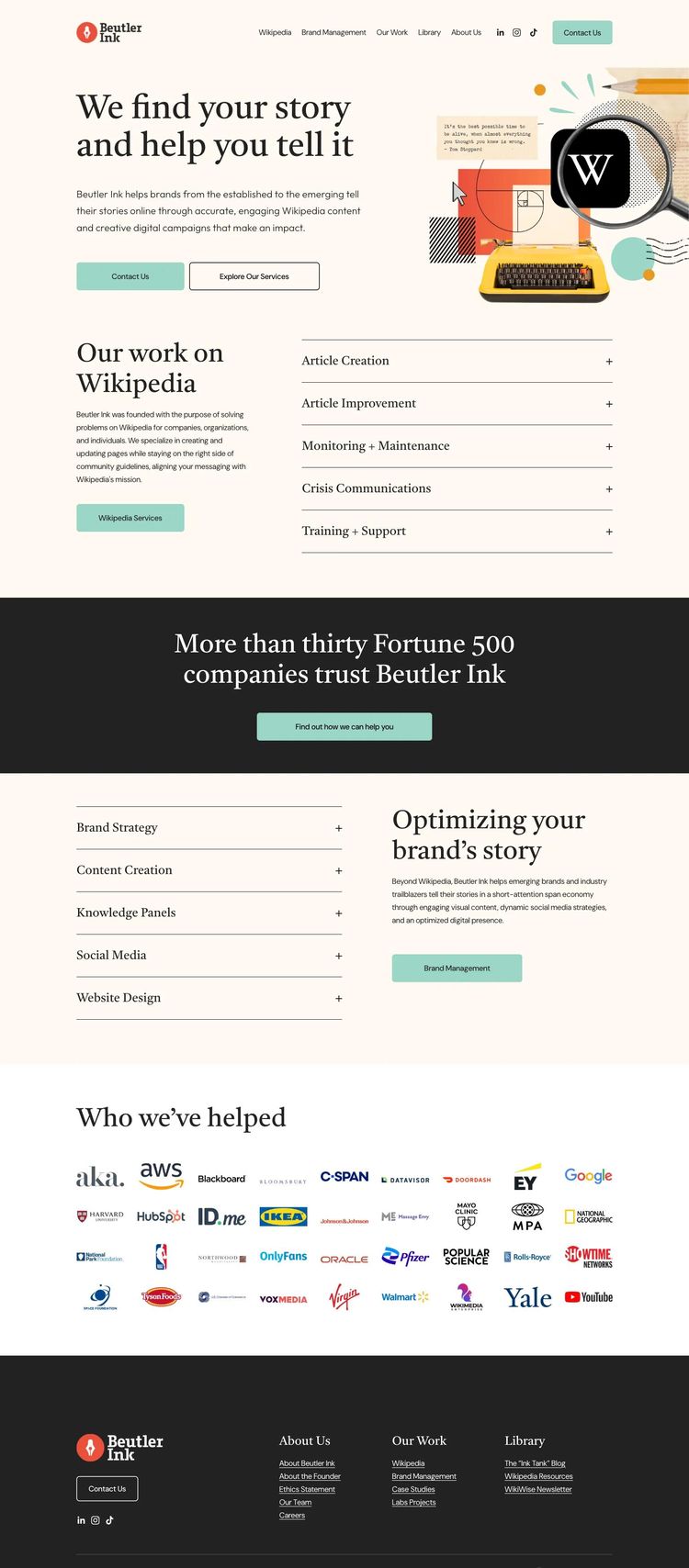 Screenshot 2 of Beutler Ink (Example Squarespace Marketing Agency Website)