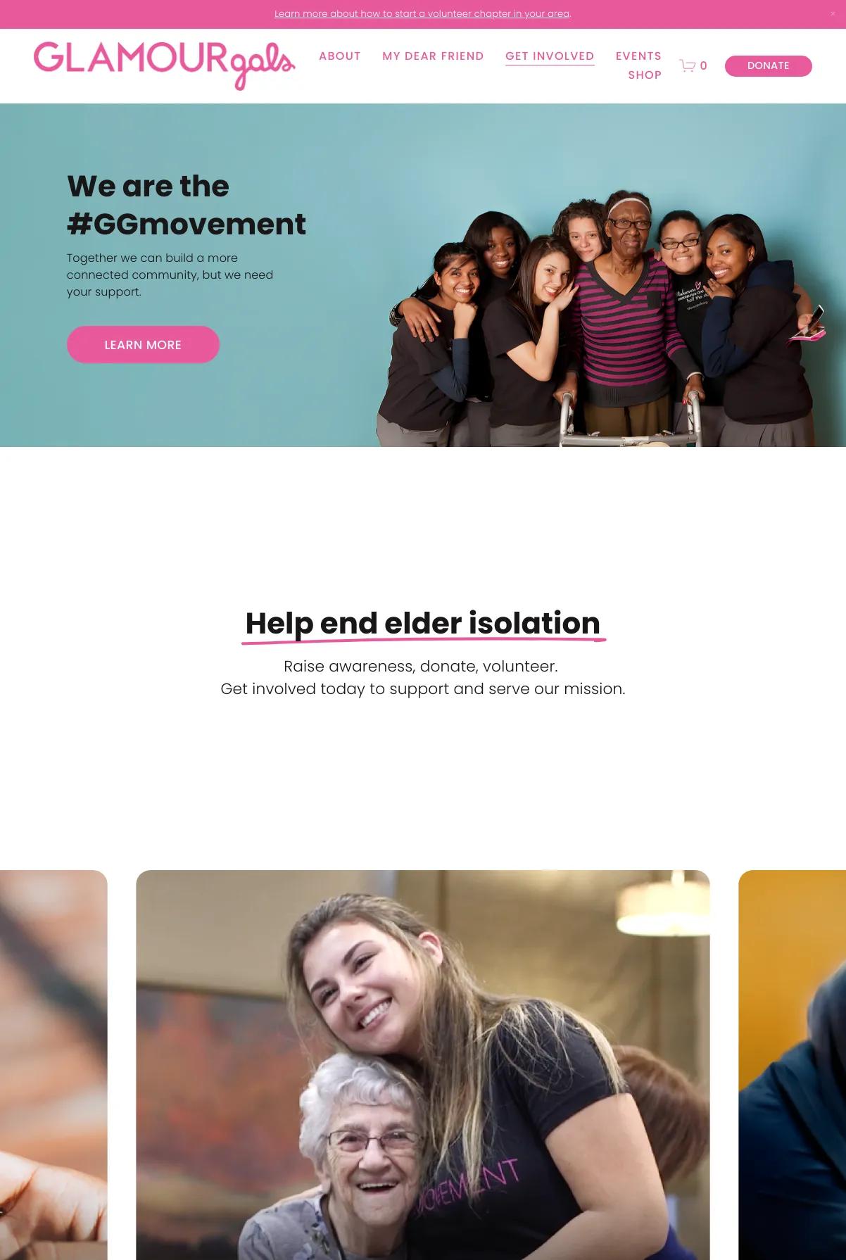 Screenshot 3 of GlamourGals Foundation (Example Squarespace Nonprofit Website)