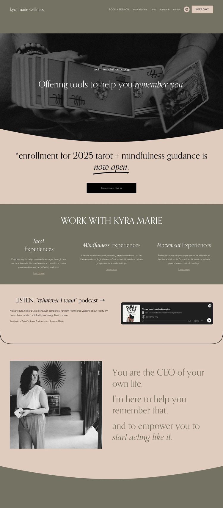 Screenshot 2 of Kyra Marie Wellness (Example Squarespace Alternative Medicine Website)