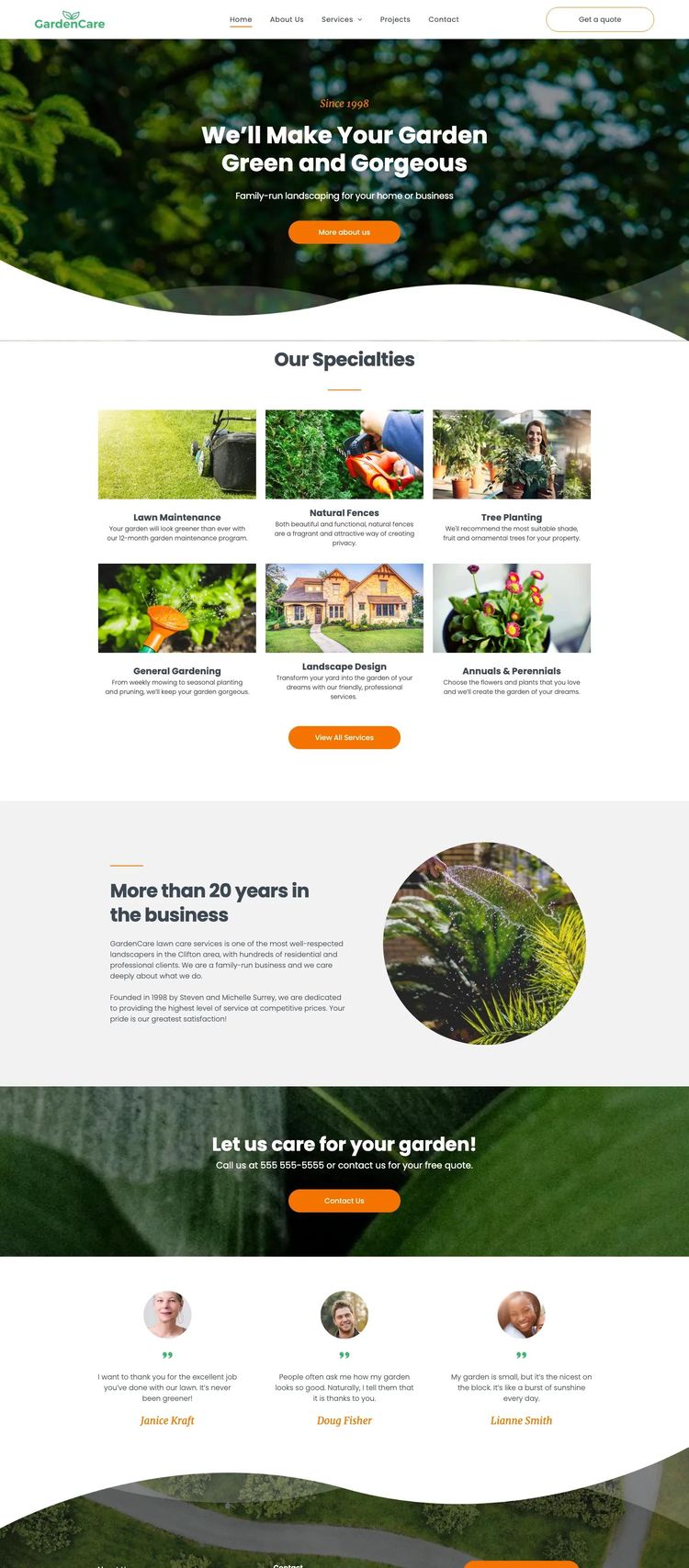 Screenshot 1 of Gardener Template