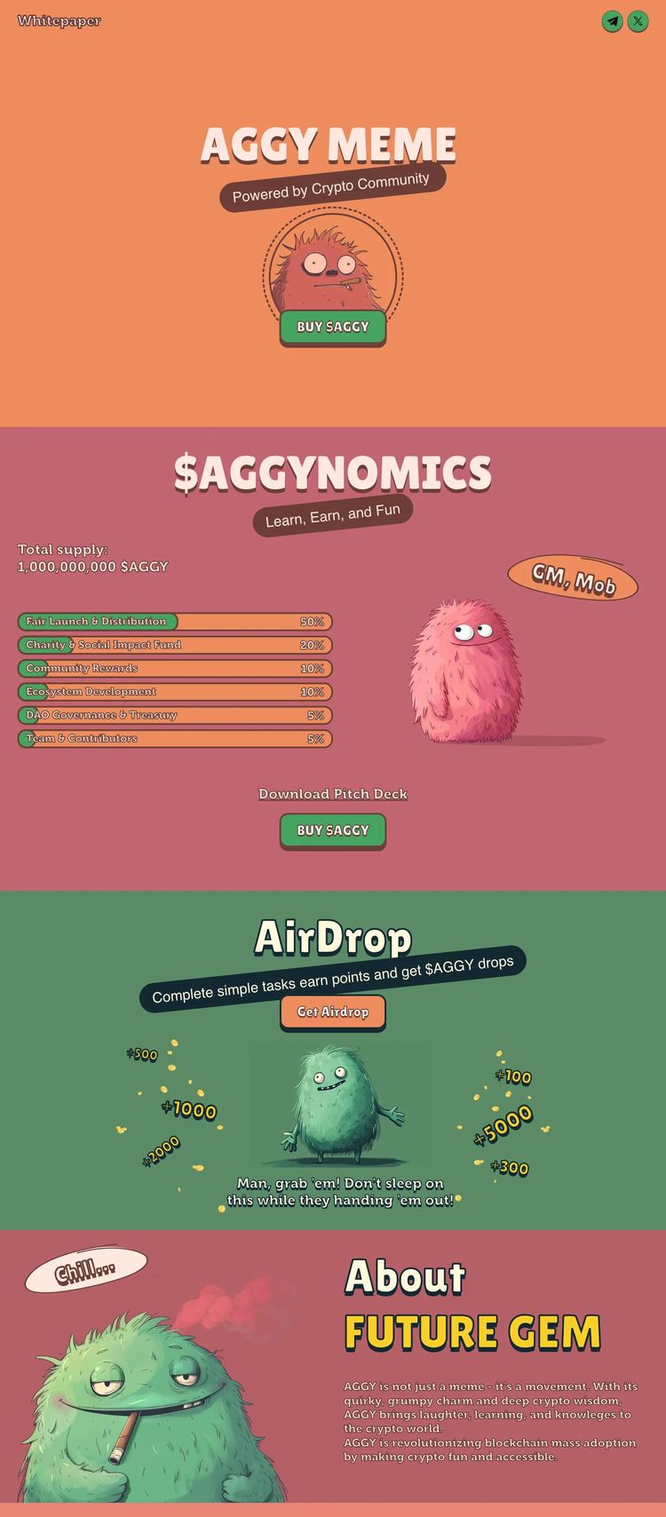 Screenshot 2 of AGGY MEME (Example Framer Ecommerce (General) Website)