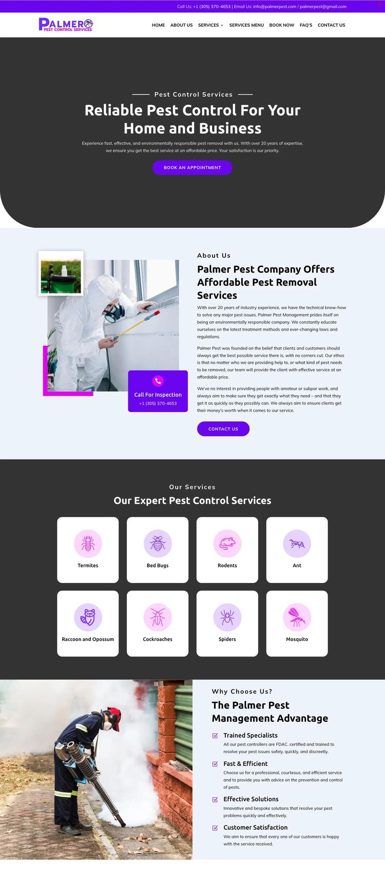 Screenshot 2 of Palmer Pest Control (Example WordPress Pest Control Website)