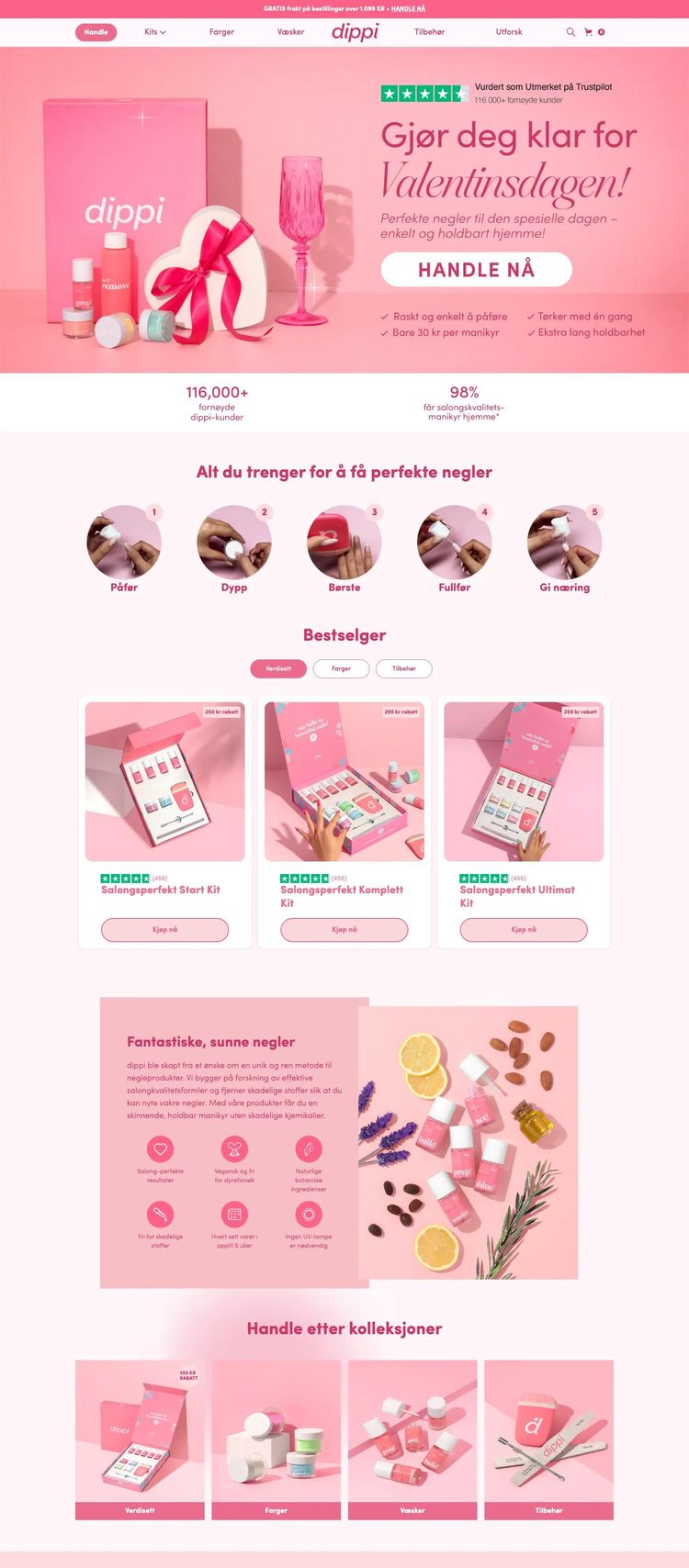 Screenshot 2 of dippi (Example Shopify Beauty Products Website)