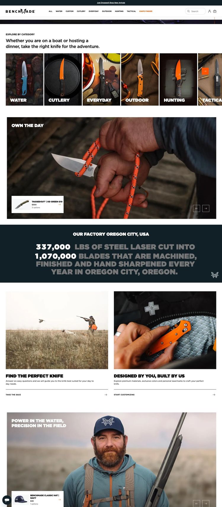 Screenshot 2 of Benchmade (Example Shopify Ecommerce (General) Website)