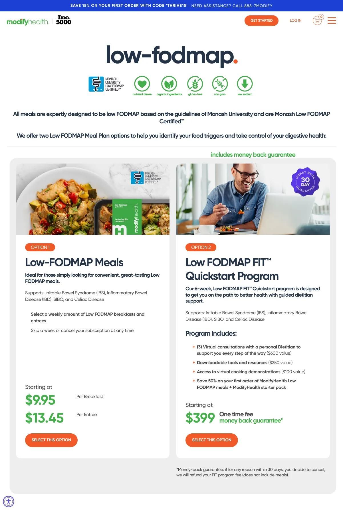 Screenshot 2 of ModifyHealth (Example Shopify Food and Beverage Website)