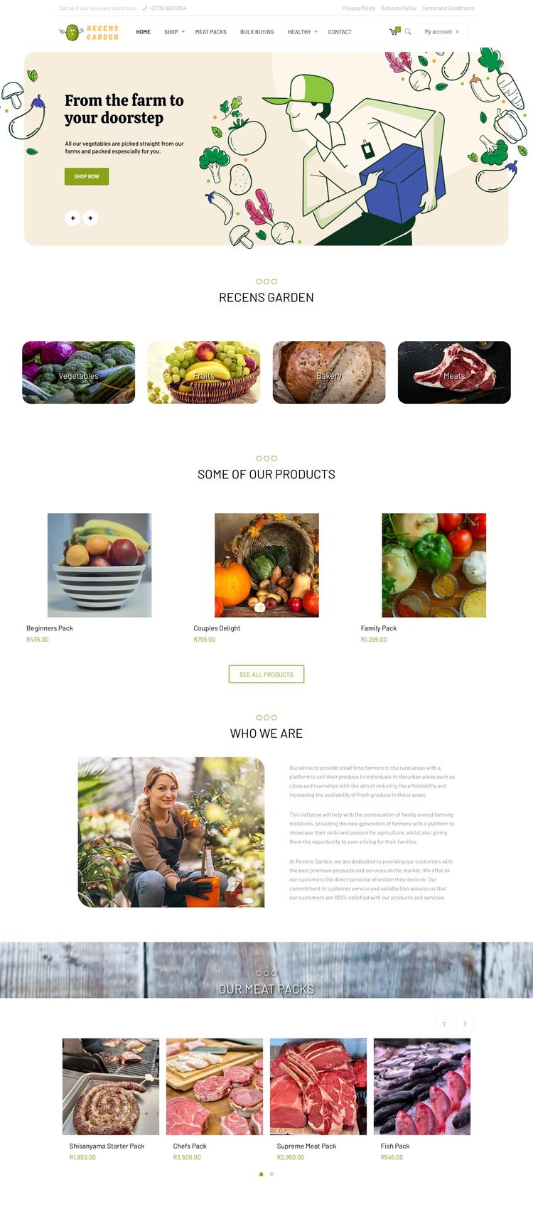 Screenshot 2 of Recens Garden (Example WordPress Agriculture Website)