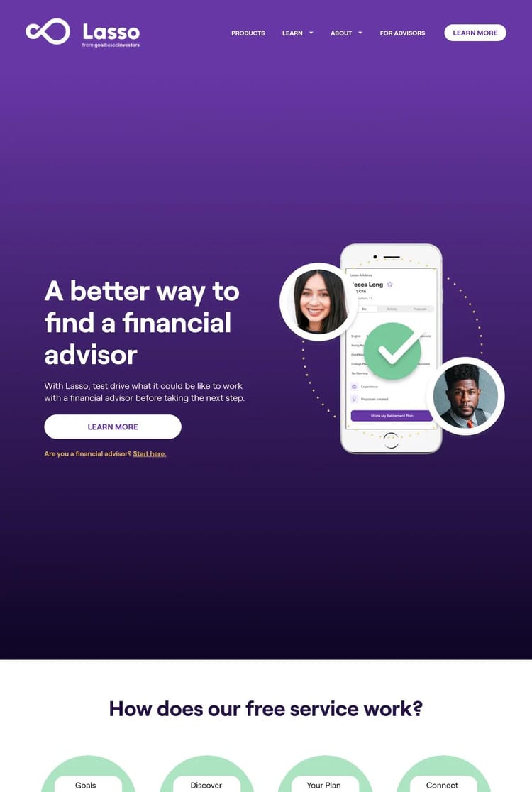 Screenshot 1 of Lasso (Example Leadpages Website)