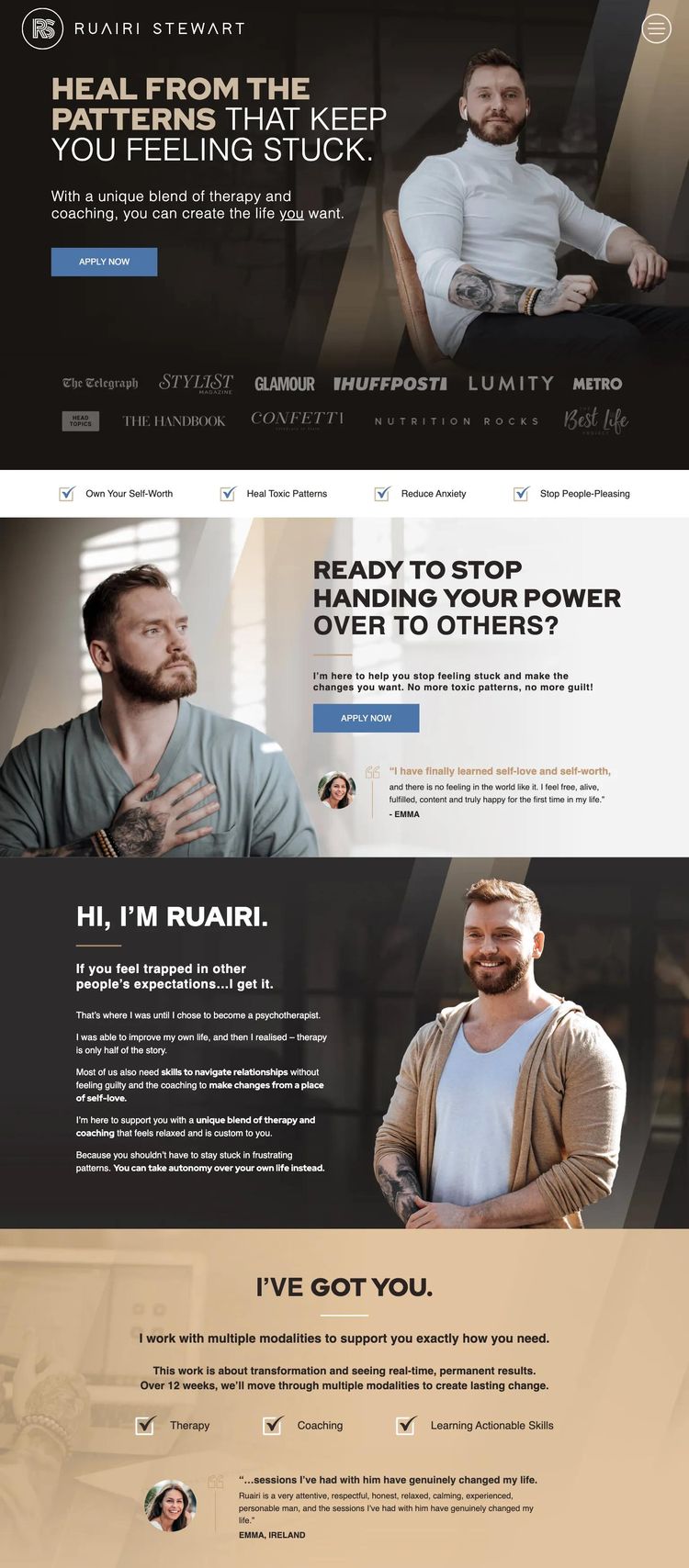 Screenshot 2 of Ruairi Stewart (Example WordPress Therapist Website)
