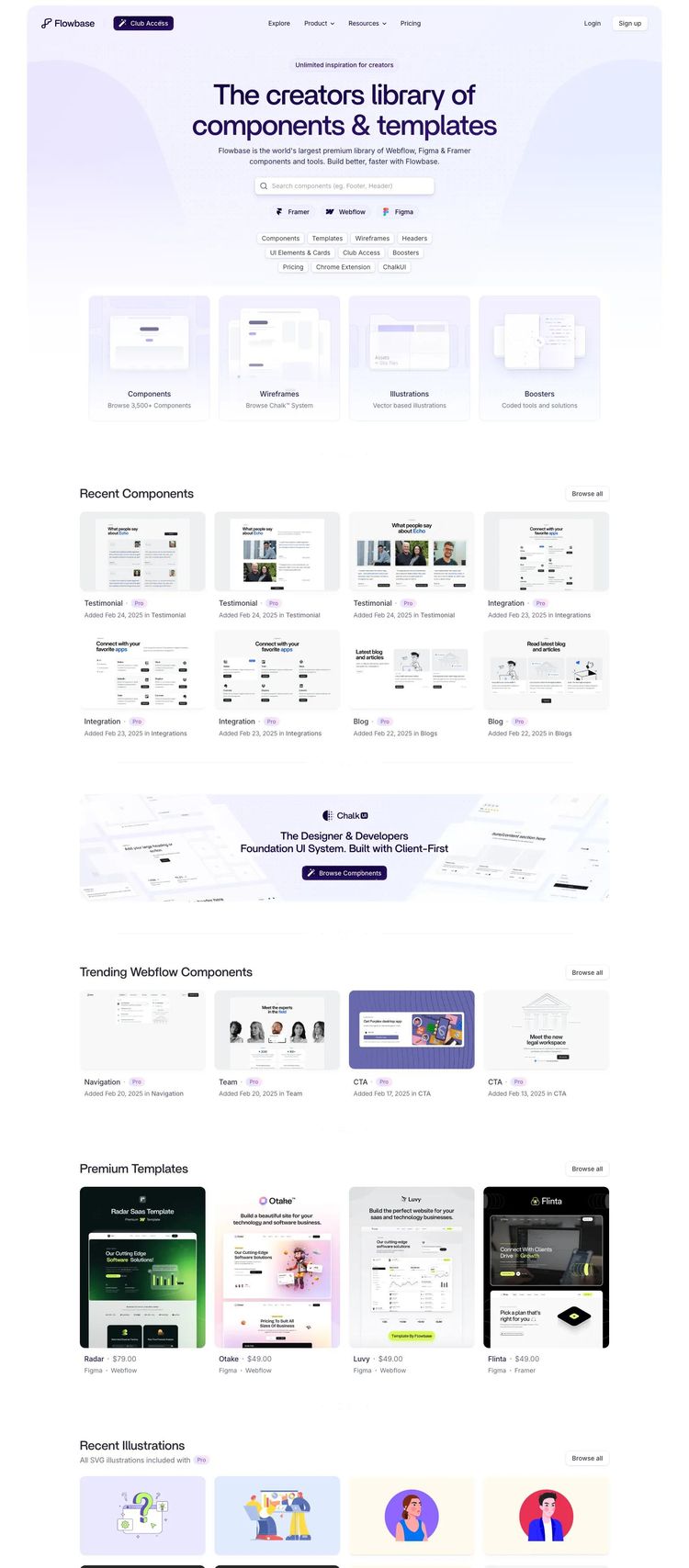 Screenshot 2 of Flowbase (Example Webflow Developer Tools Website)