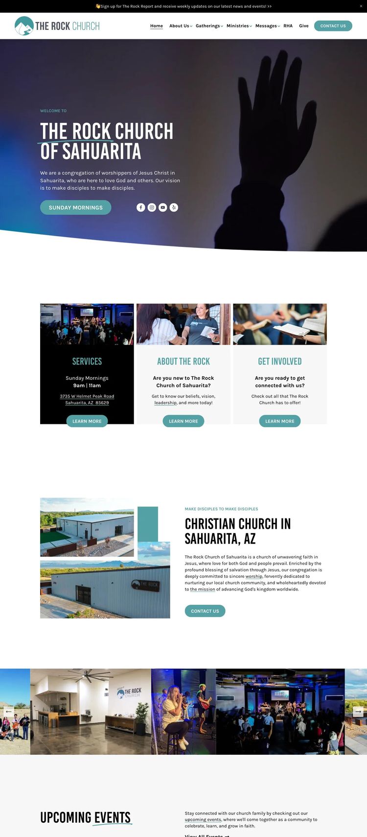 Screenshot 2 of The Rock Church of Sahuarita (Example Squarespace Church/Religious Organization Website)