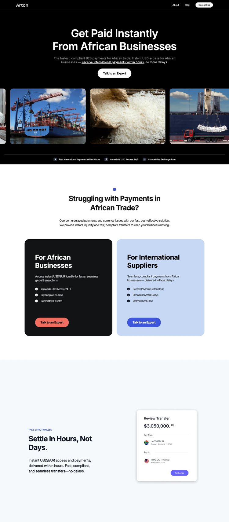 Screenshot 2 of Artoh (Example Webflow Cryptocurrency Website)