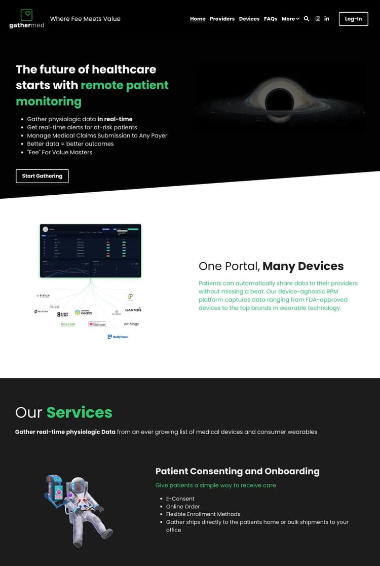 Screenshot 1 of GatherMed (Example Strikingly Website)