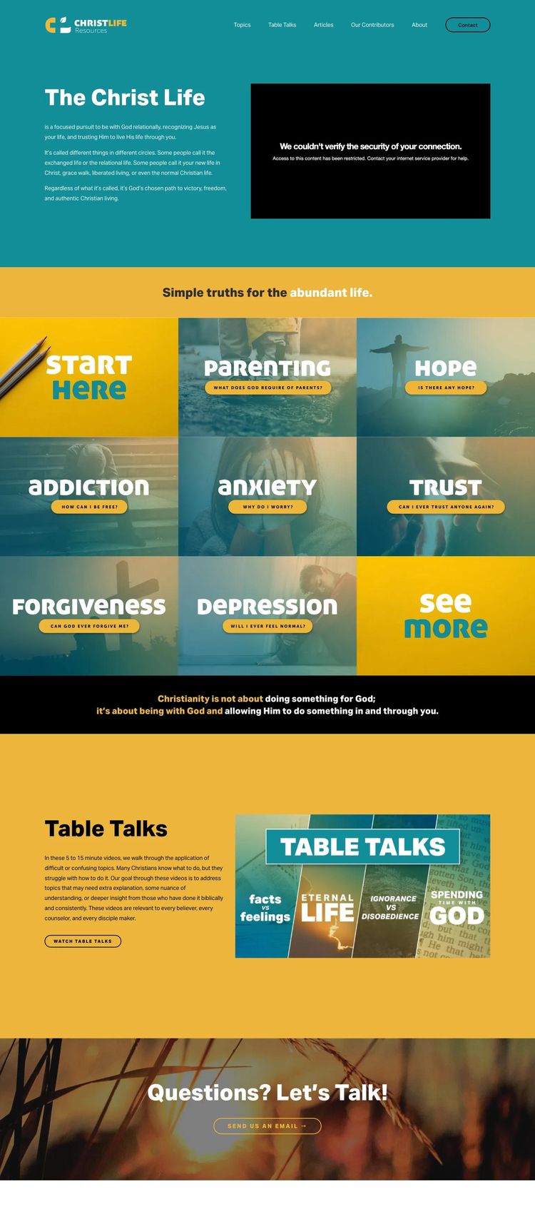 Screenshot 2 of Christ Life Resources (Example Squarespace Church/Religious Organization Website)