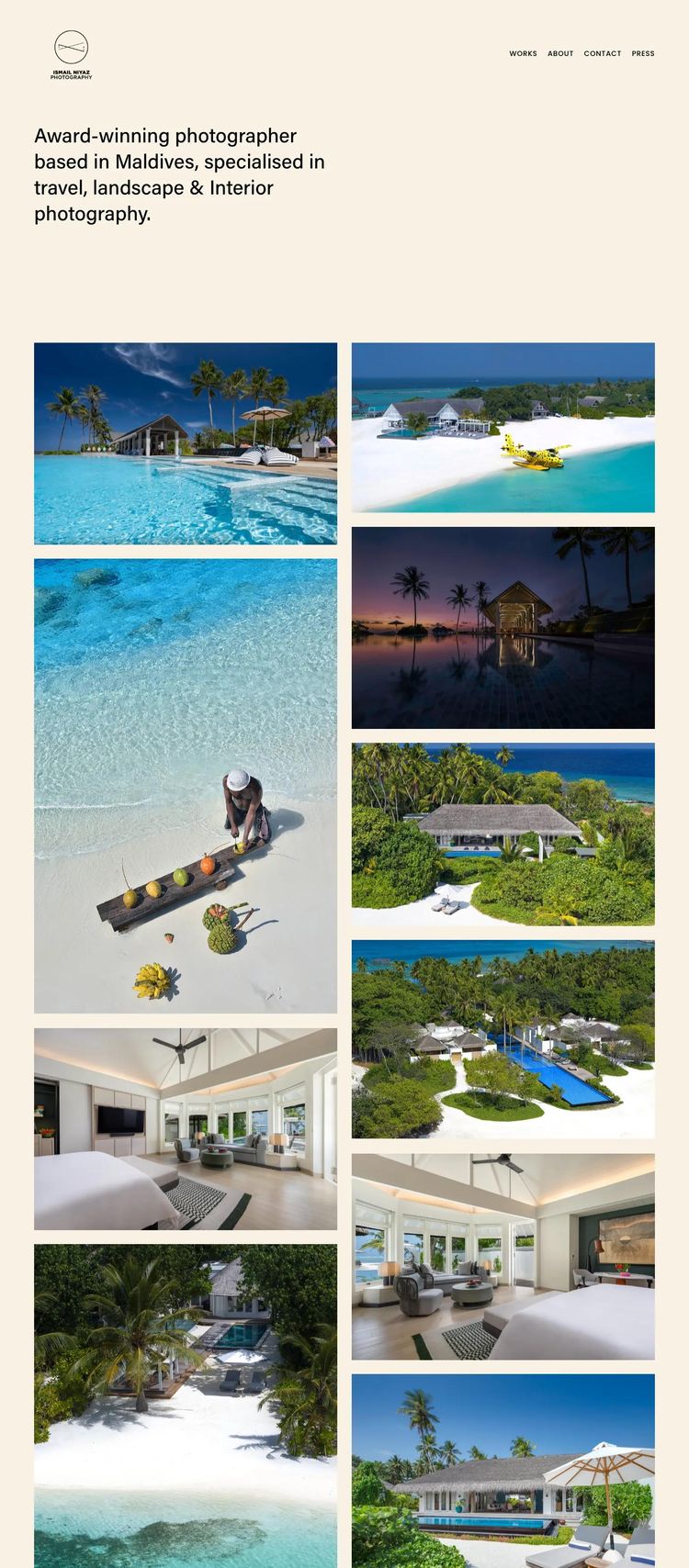 Screenshot 2 of Ismail Niyaz (Example Squarespace Photography Website)