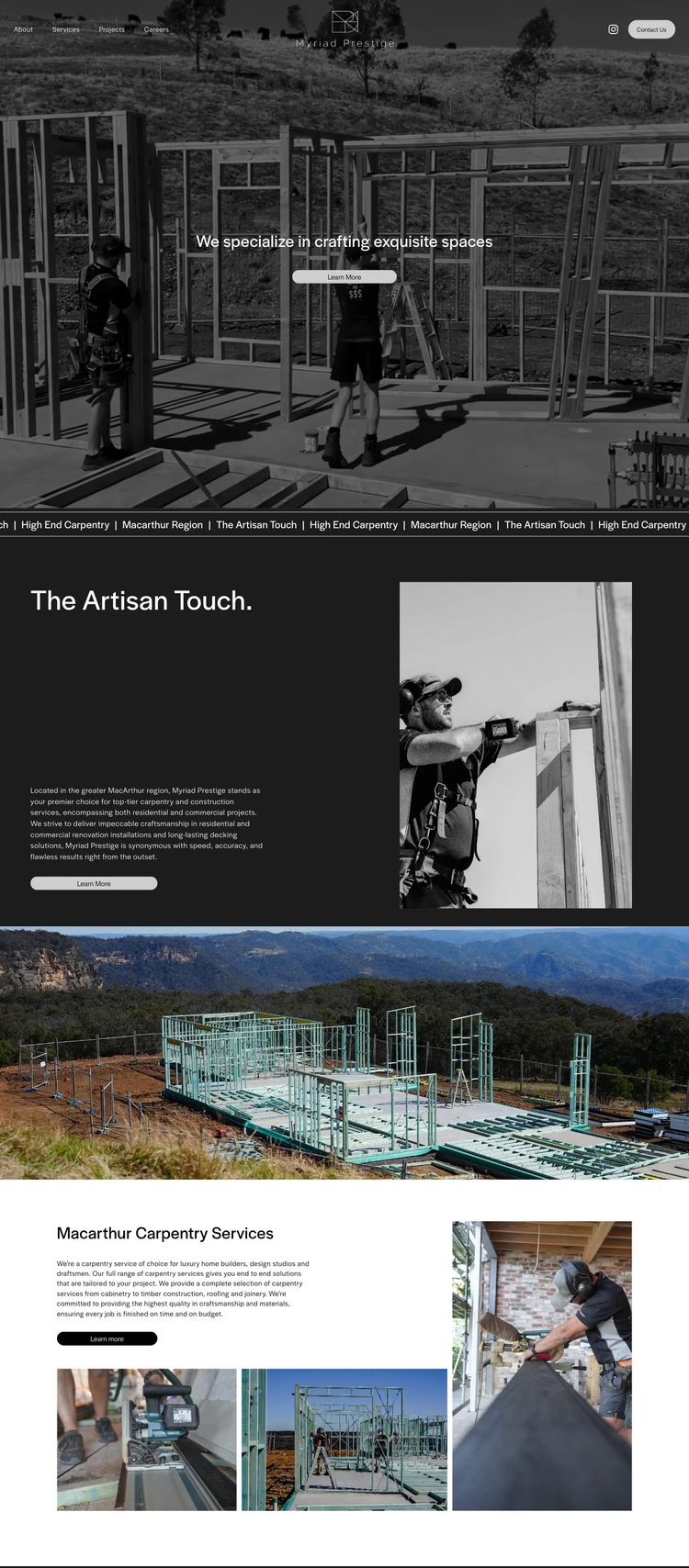 Screenshot 2 of Myriad Prestige (Example Squarespace Construction Website)