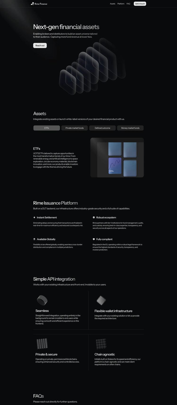 Screenshot 2 of Rime Finance (Example Framer Financial Advisor Website)
