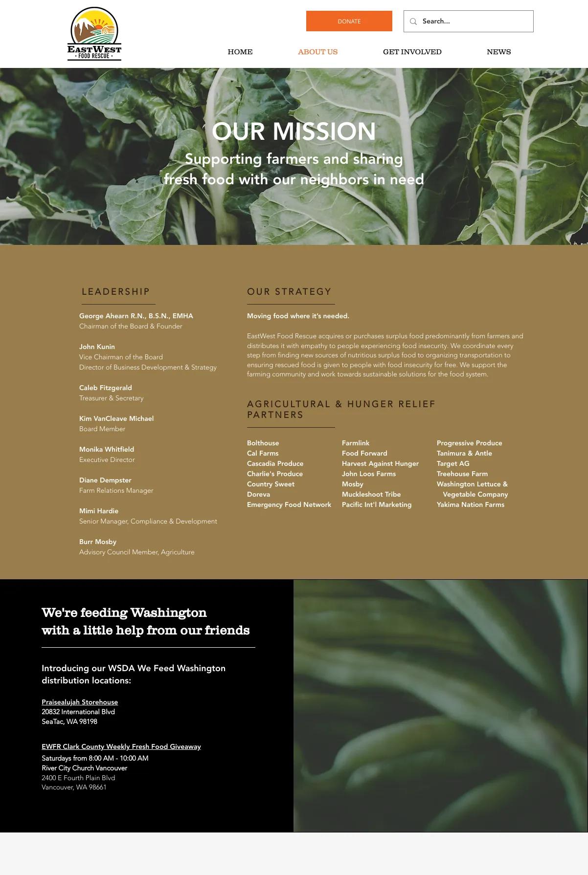 Screenshot 2 of EastWest Food Rescue (Example Squarespace Nonprofit Website)