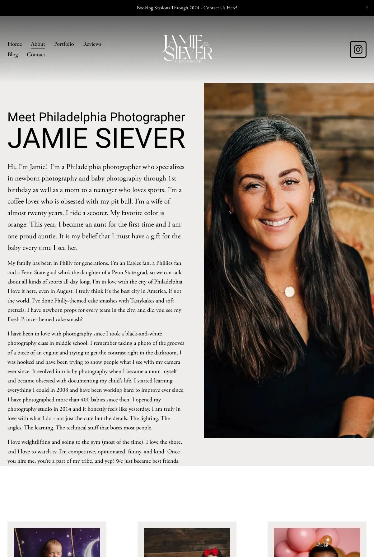 Screenshot 2 of Jamie Siever Photography (Example Squarespace Photography Website)