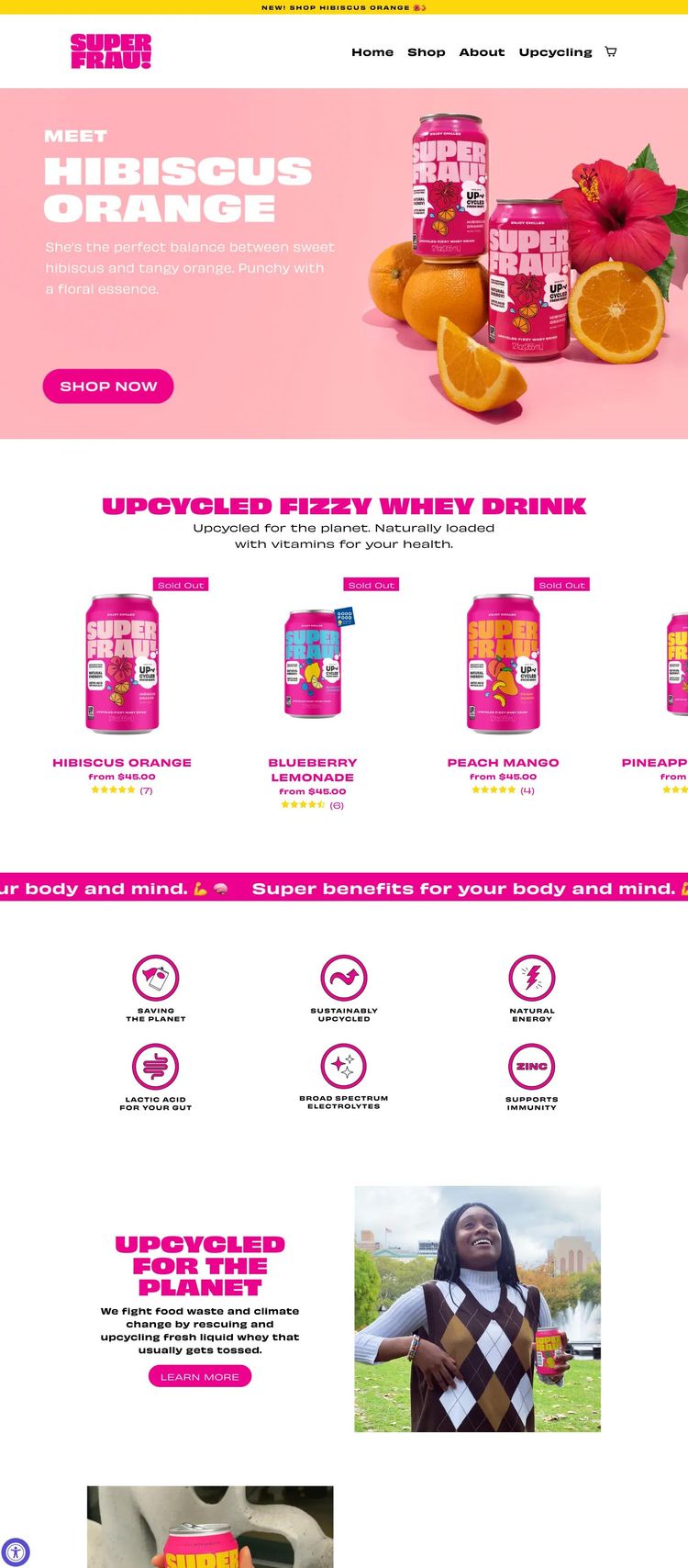 Screenshot 1 of Superfrau (Example Shopify Food and Beverage Website)