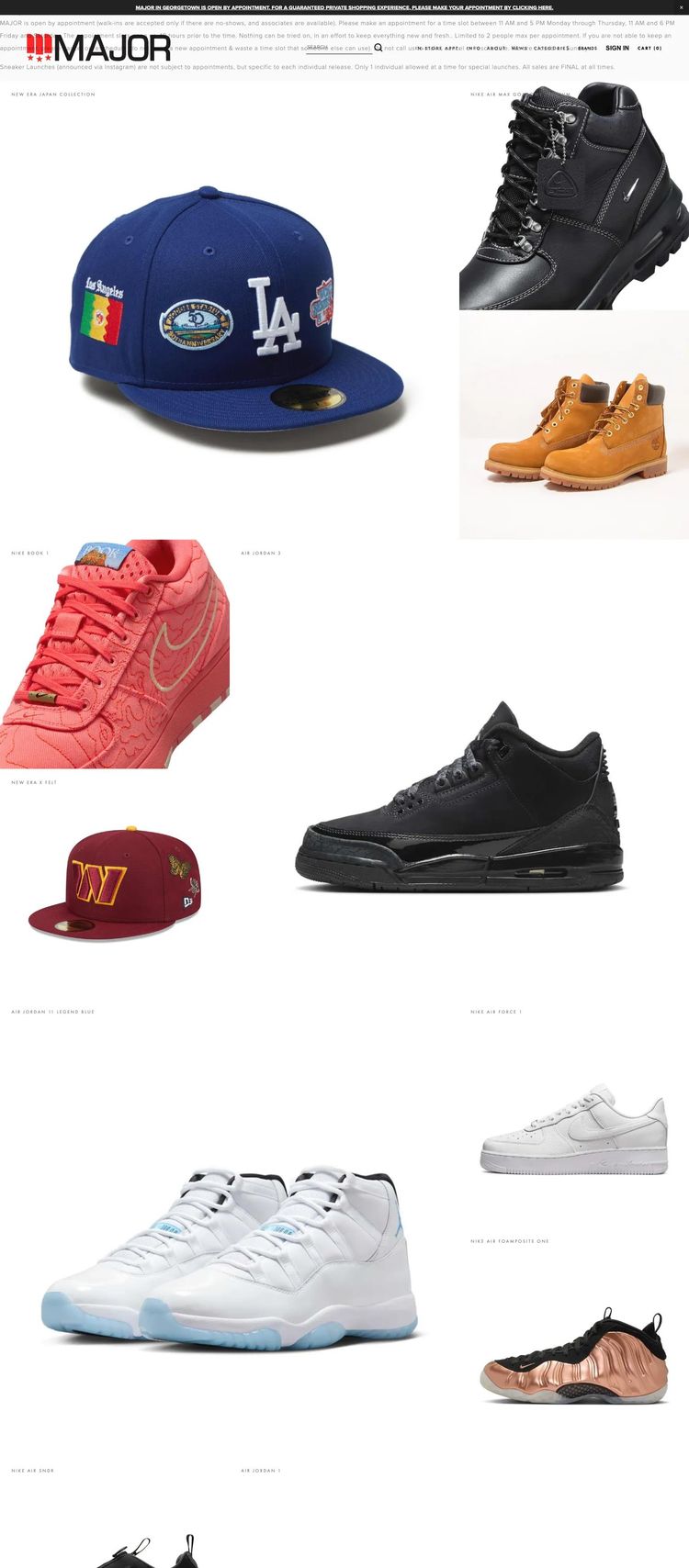 Screenshot 2 of MAJOR (Example Squarespace Clothing/Fashion Website)